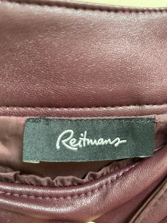 Reitmans Faux Leather Pencil Skirt - Plum - Picture 2 of 10